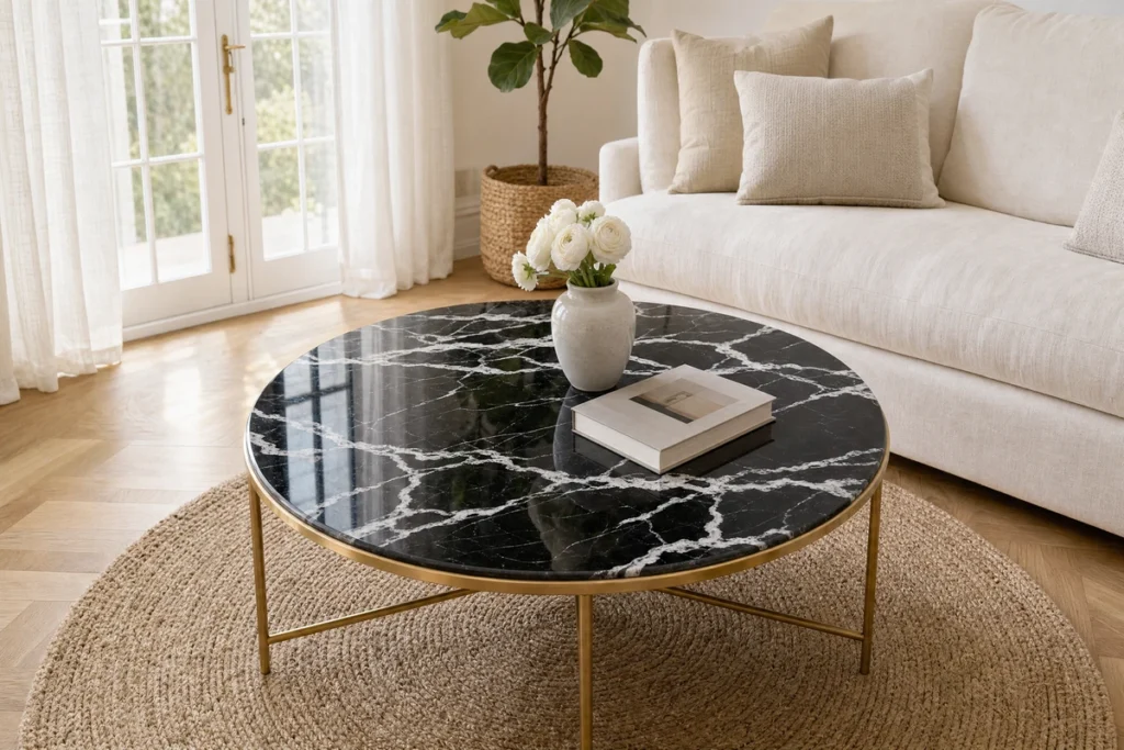 Nero Marquina Tischplatte Innen Wohnzimmer Couchtisch